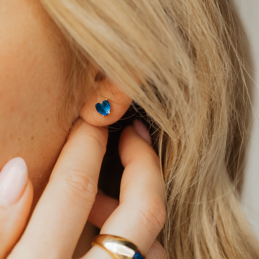 Paul Hewitt Blue Heart Ohrring Gold Riesige Rabatte