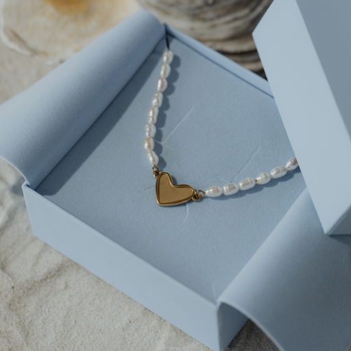 Paul Hewitt Engravable Heart Pearl Armkette Gold Outlet