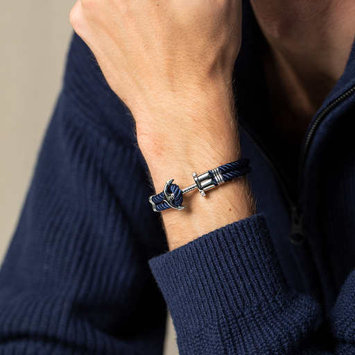 Paul Hewitt PHREP Armband Silber Marineblau Schlussverkauf