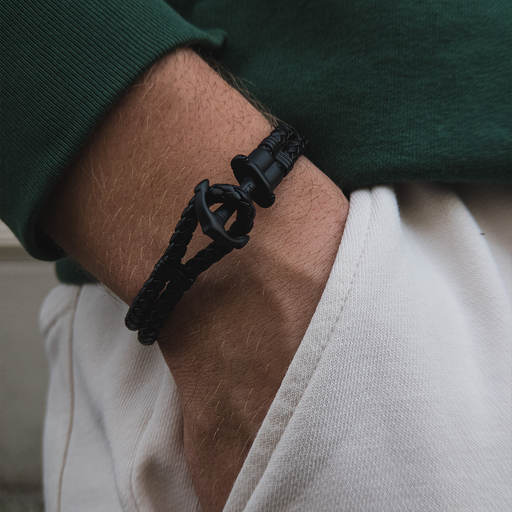 Paul Hewitt Ankerarmband Phrep Schwarz Leder Schwarz Exklusivangebot