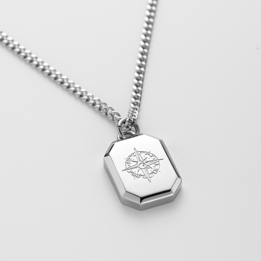 Paul Hewitt Men's Octagonal Halskette Windrose Silber Zeitlich begrenztes Angebot