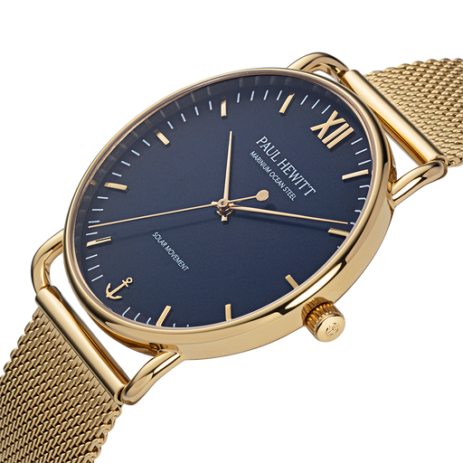 Paul Hewitt Sailor 39 mm Uhr Gold Blau Letzte 3 Tage