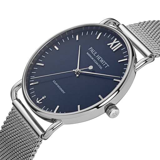 Paul Hewitt Sailor 39 mm Uhr Silber Blau Letzter Tag