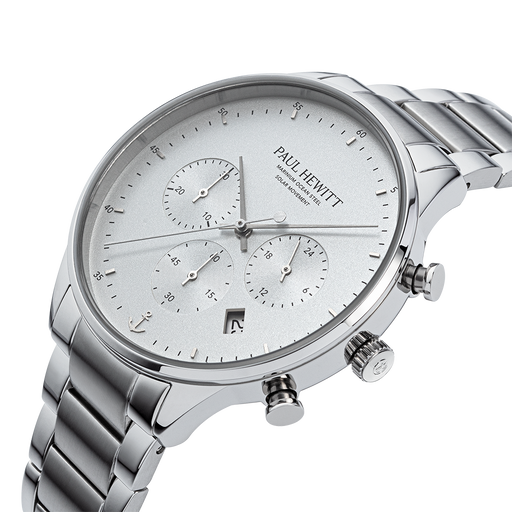 Paul Hewitt Chrono Uhr Silber Weiß Bis zu 50% Rabatt