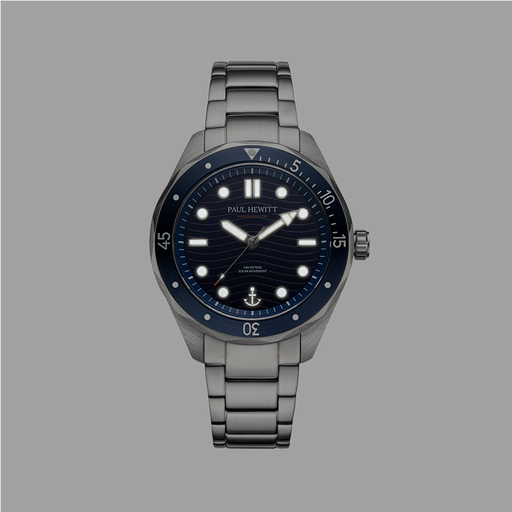 Paul Hewitt Ocean Diver Uhr Silber Blau Vierteljährliche Förderung