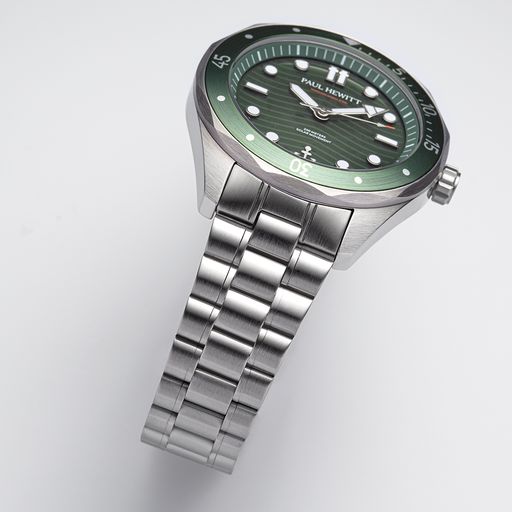 Paul Hewitt Ocean Diver Multilink Uhr Silber Grün 50% Rabatt mit kostenlosem Versand