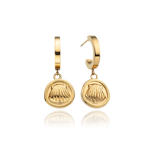 Paul Hewitt Scallop Coin Ohrring Gold Blitzangebot
