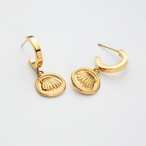 Paul Hewitt Scallop Coin Ohrring Gold Blitzangebot