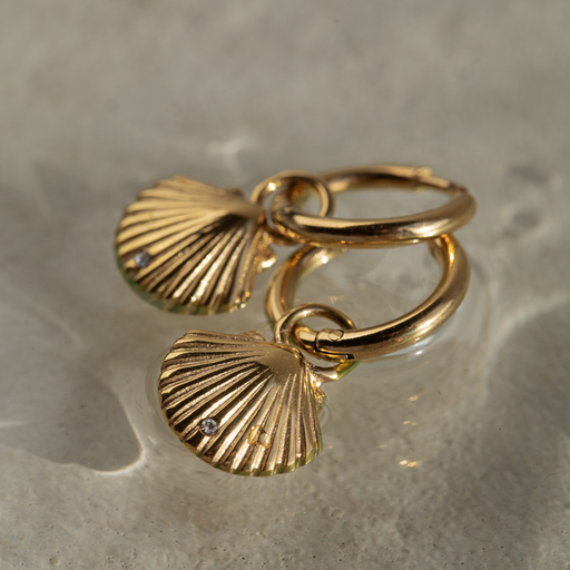 Paul Hewitt Scallop Ohrring Gold Große Rabatte