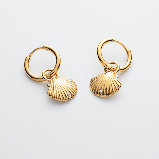 Paul Hewitt Scallop Ohrring Gold Große Rabatte