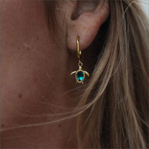 Paul Hewitt Turtle Hoops Ohrring Aquamarine Gold Sonderangebote