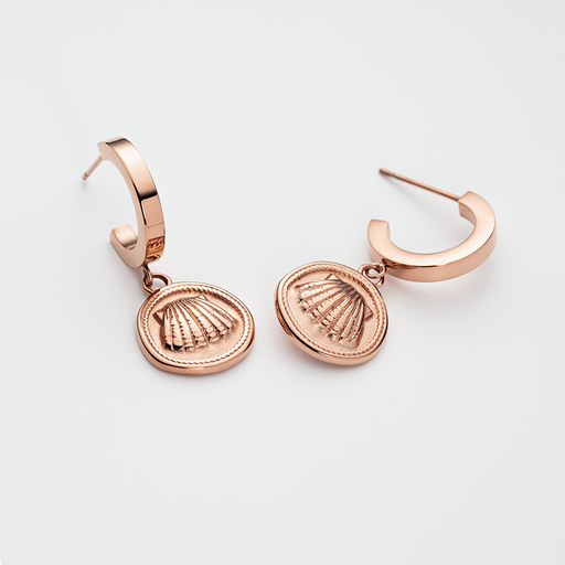 Paul Hewitt Scallop Coin Ohrring Roségold Günstiger Verkauf
