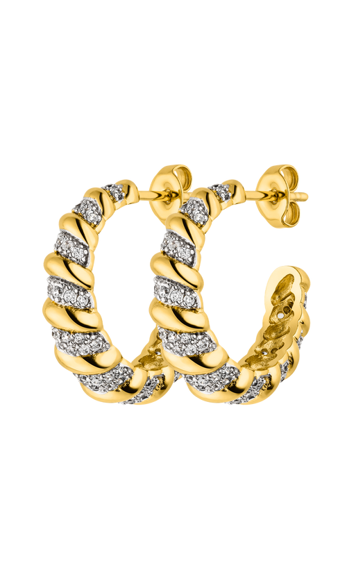 Paul Valentine Sparkle Twisted Hoops Sonderangebot der Fabrik