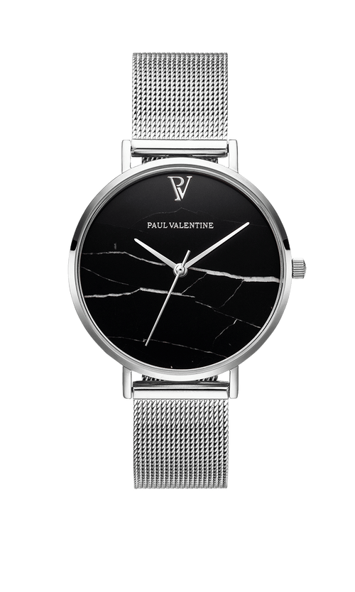 Paul Valentine Black Marble Silver Mesh Verkauf