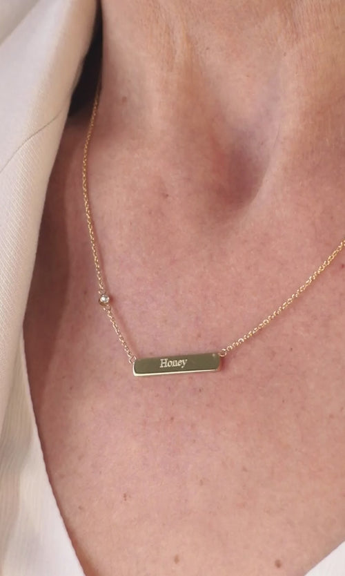 Paul Valentine Gravierbare Rectangle Halskette Sonderangebot