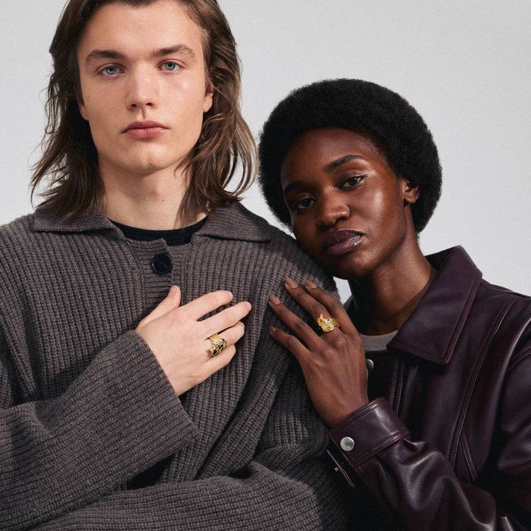 Pilgrim GIA recycelter Kristall Ring vergoldet Sonderangebot der Fabrik