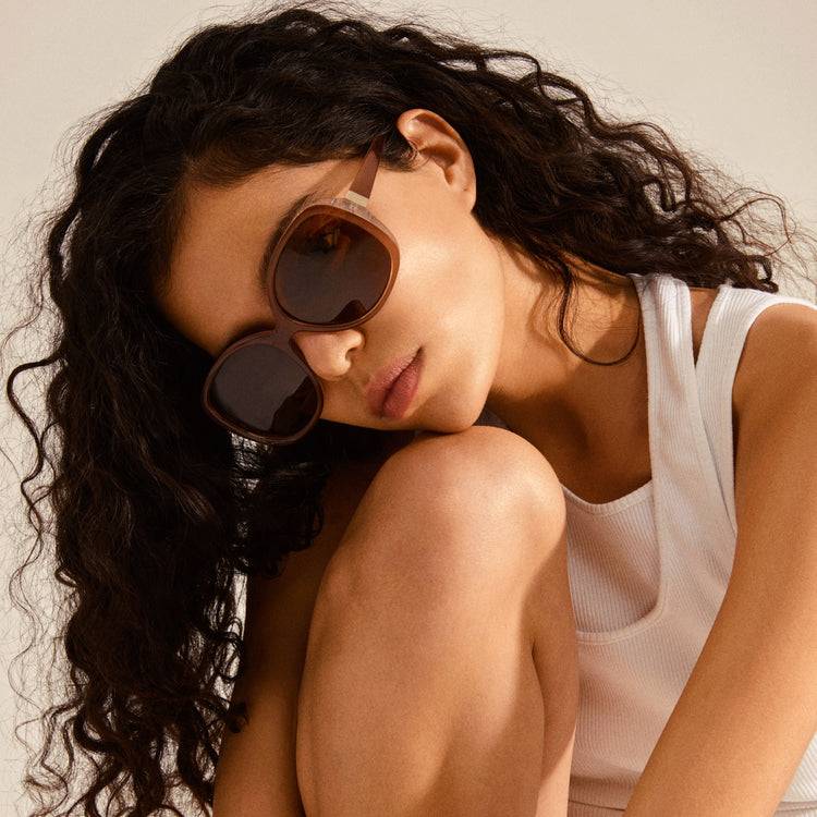 Pilgrim PARKER Retro-Oversized-Sonnenbrille, Hellbraun Muttertagsangebot