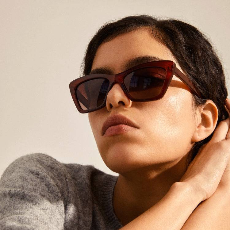 Pilgrim DAKOTA eckige Cat-Eye-Sonnenbrille braun Jubiläumsangebot