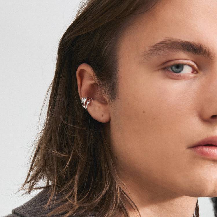 Pilgrim ZENA recycelter Ear Cuff versilbert Begrenzte Freigabe