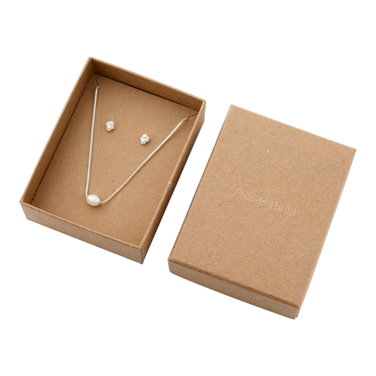 Pilgrim ALAYAH Geschenkset, Halskette & Ohrstecker, versilbert Letzter Tag