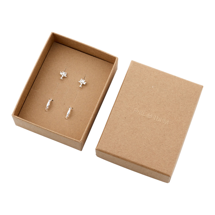 Pilgrim PIPER recyceltes Geschenkset, 2-in-1-Set, versilbert Weihnachtsangebot