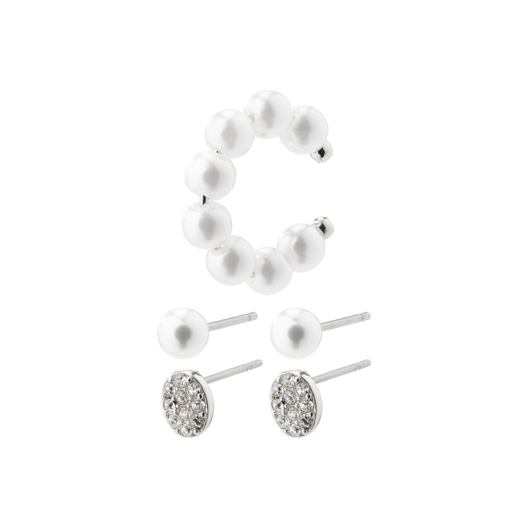 Pilgrim BEAT Ohrringe und Cuff, 3-in-1-Set, versilbert Nur noch ein Tag übrig