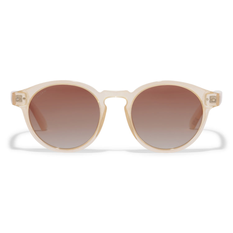 Pilgrim KYRIE klassische runde Sonnenbrille hellbeige Limitierter Zeitrabatt