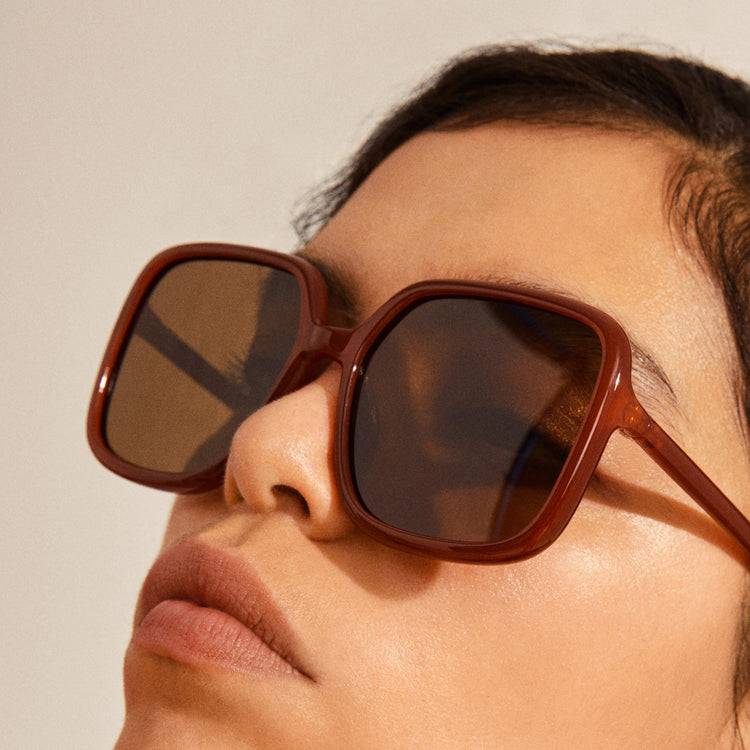 Pilgrim MILAN oversized Retro-Sonnenbrille braun Neuheiten