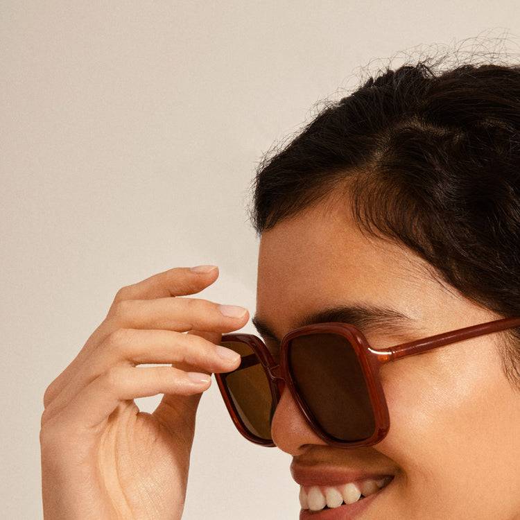 Pilgrim MILAN oversized Retro-Sonnenbrille braun Neuheiten