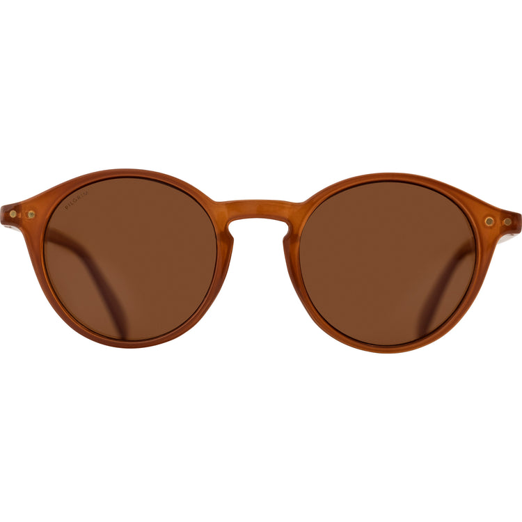 Pilgrim ROXANNE klassische runde Sonnenbrille, braun Tiefpreis