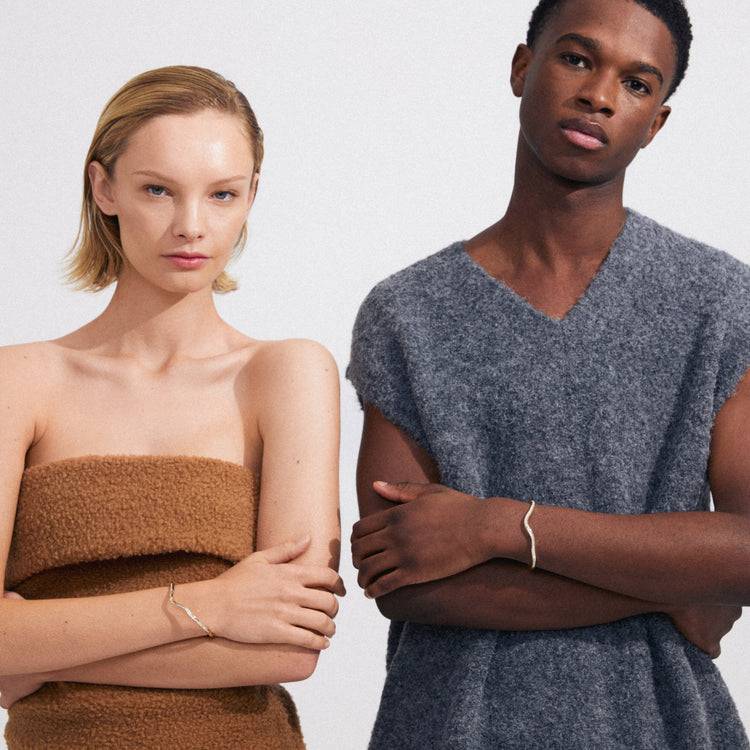Pilgrim TRUE recycelter, gewellter Armreif vergoldet Fabrik Onlineshop