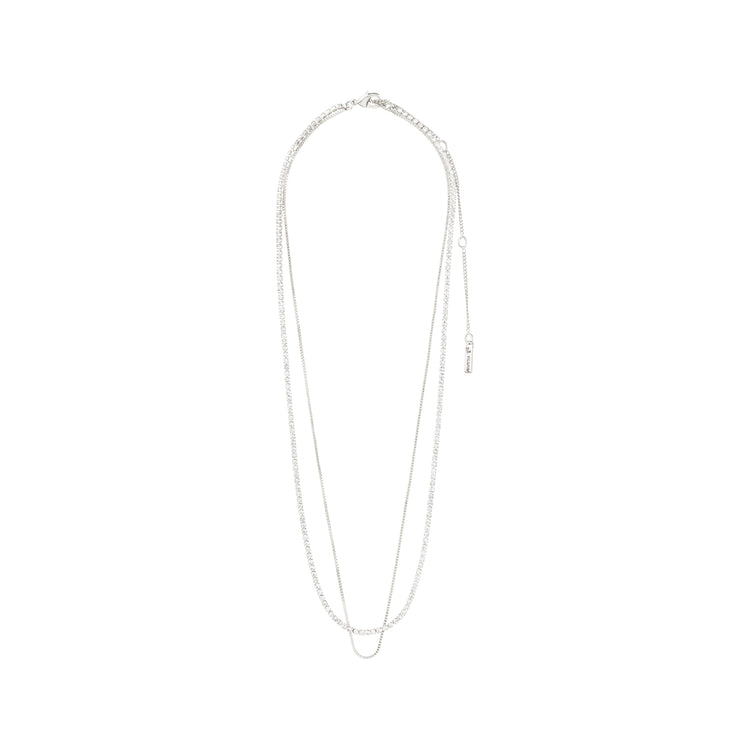 Pilgrim MILLE Kristall-Halskette, 2-in-1, versilbert Speichern exportieren