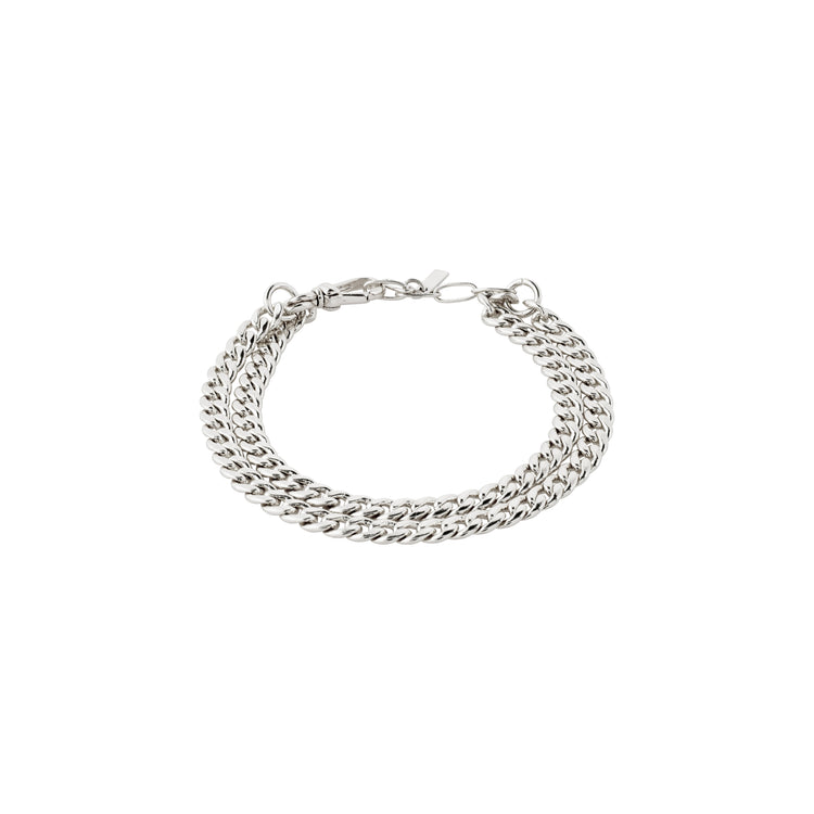 Pilgrim BLOSSOM recyceltes Panzerketten-Armband, 2-in-1, versilbert Valentinstagsangebot