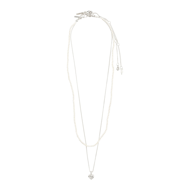 Pilgrim ARLET Halskette 2-in-1 Set, versilbert Begrenzte Freigabe