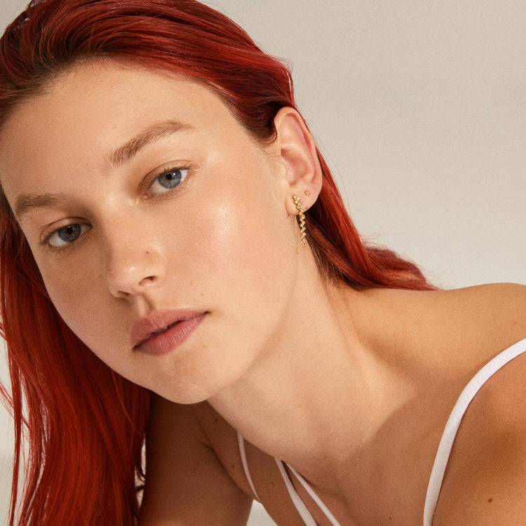 Pilgrim JOLENE recycelte Kristallohrringe, 2-in-1-Set, vergoldet Discount Store für neue Produkte
