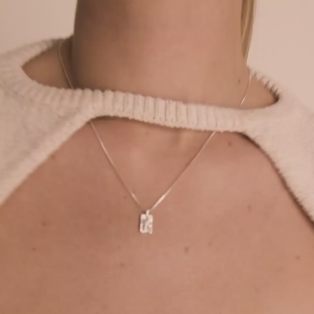 Pilgrim JEMMA Anhänger-Halskette, Vierkant, versilbert 50% Rabatt mit kostenlosem Versand