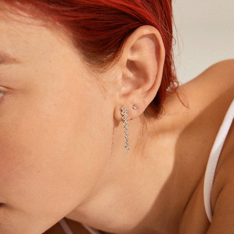 Pilgrim JOLENE recycelte Kristallohrringe, 2-in-1 Set, versilbert Im Verkauf
