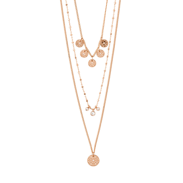 Pilgrim CAROL layered Halskette, 3 in einem mit roségold plattiert Neuheiten