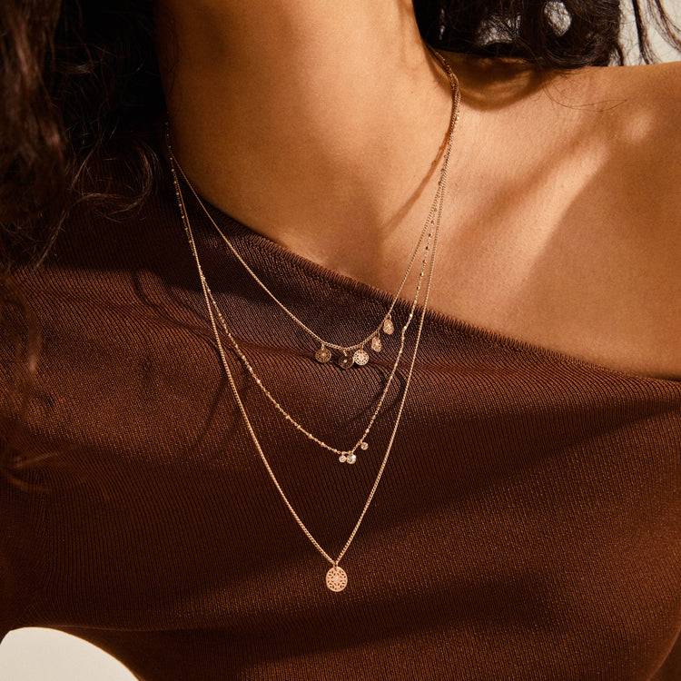 Pilgrim CAROL layered Halskette, 3 in einem mit roségold plattiert Neuheiten