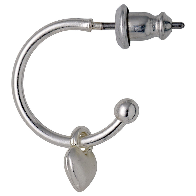 Pilgrim SOPHIA recycelte Huggie-Hoops mit Herzanhänger, versilbert Weihnachtsangebot