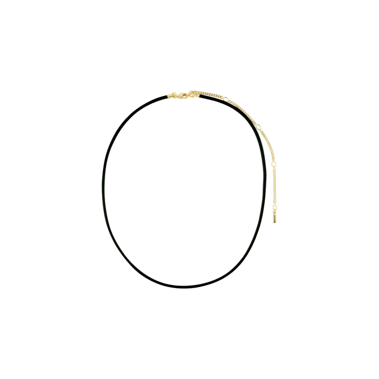 Pilgrim CHARM Lederband-Halskette, schwarz/vergoldet Clearance-Verkauf