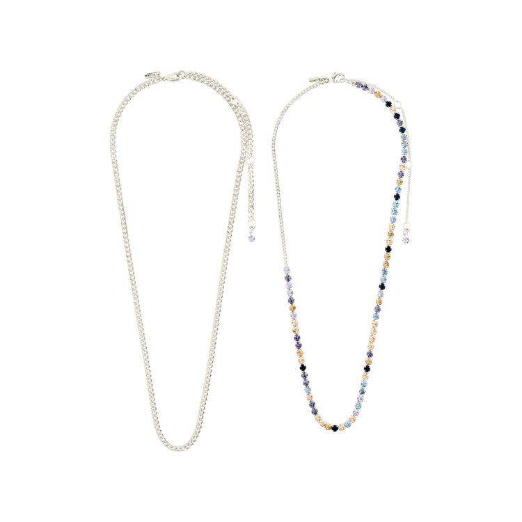 Pilgrim REIGN Halsketten, 2-in-1-Set, versilbert Großer Ausverkauf