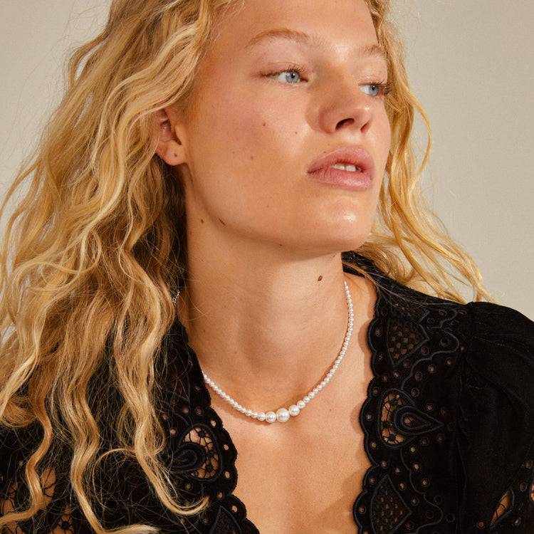Pilgrim RELANDO Perlenkette versilbert Online Outlet