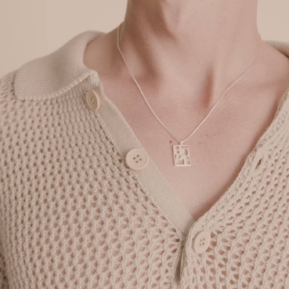 Pilgrim LOVE TAG, recycelte HOPE Halskette versilbert Neueste Stile