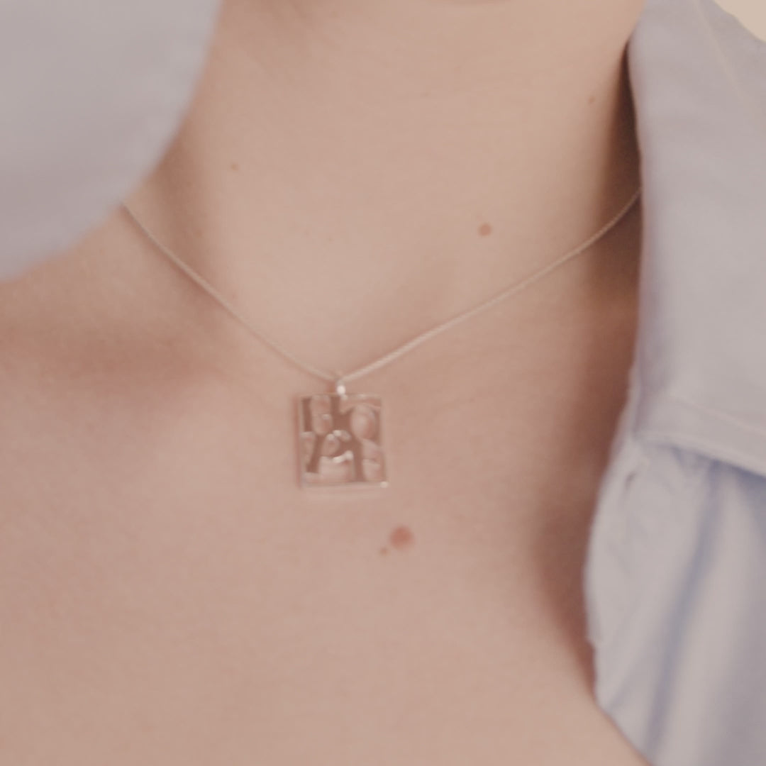 Pilgrim LOVE TAG, recycelte HOPE Halskette versilbert Neueste Stile