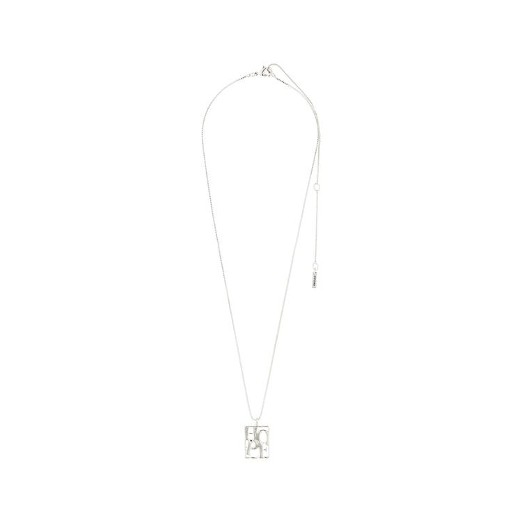 Pilgrim LOVE TAG, recycelte HOPE Halskette versilbert Neueste Stile