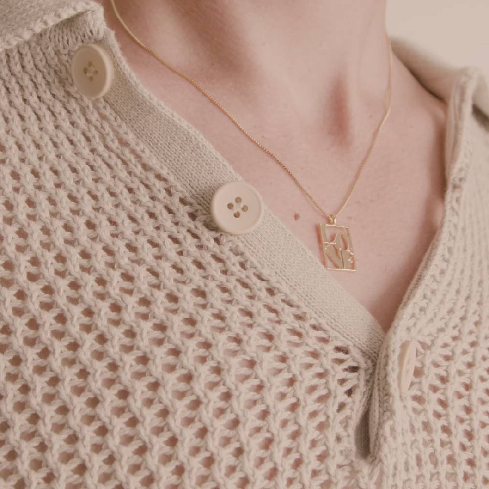 Pilgrim LOVE TAG, recycelte LOVE Halskette vergoldet Bis zu 60% Rabatt