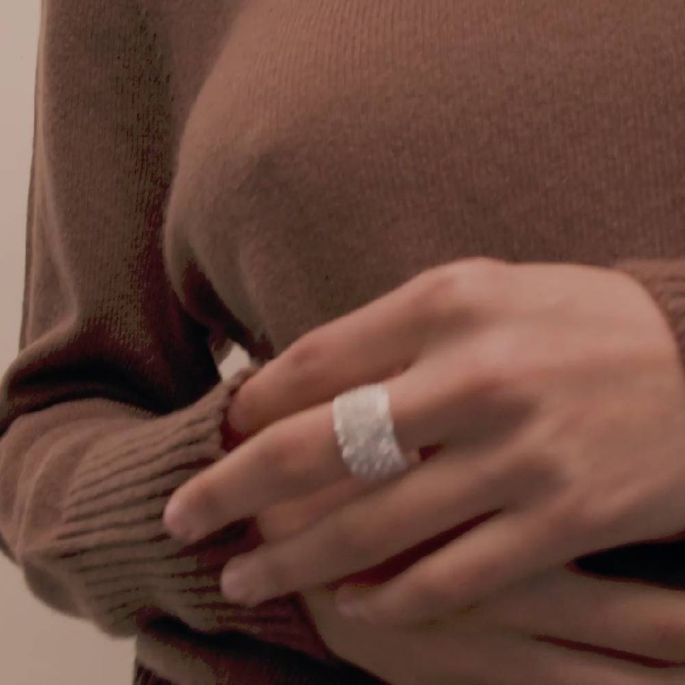 Pilgrim ASPEN recycelte Kristall Ring versilbert Kostenloser Versand international