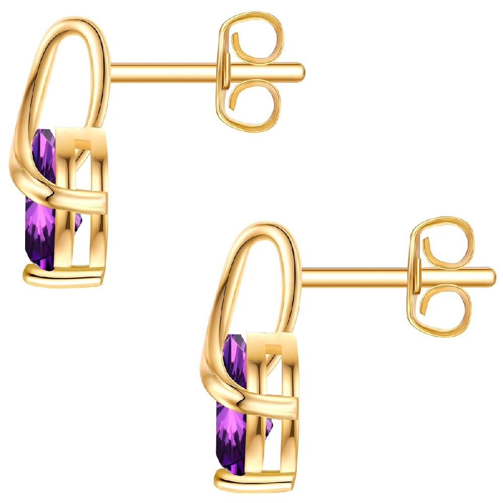 Rafaela Donata Ohrstecker Sterling Silber gelbgold Zirkonia violett Räumungsverkauf