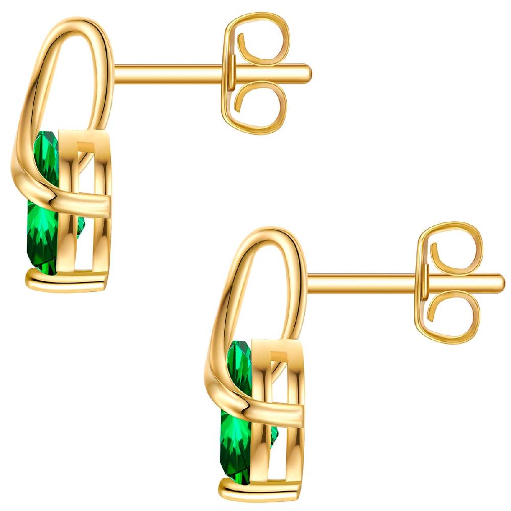 Rafaela Donata Ohrstecker Sterling Silber gelbgold Zirkonia grün Kauf eins, bekomm eins gratis